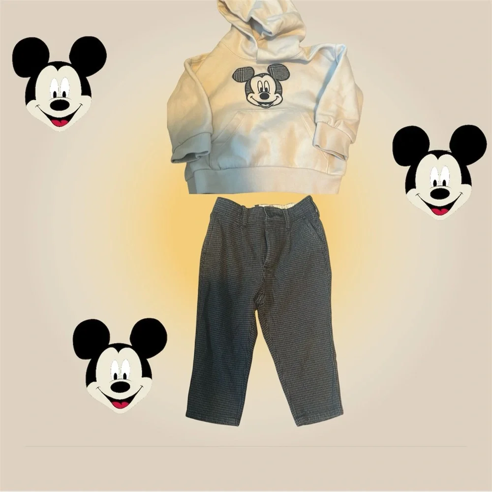 🛍️SALE🛍️ GAP & Disney Soft Mickey Mouse Hoodie Combination & Pants - Picture 13 of 13